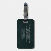 Minimalistisch Modern Monogram Elegant Bloempatroo Bagagelabel (Achterkant verticaal)