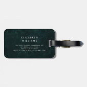 Minimalistisch Modern Monogram Elegant Bloempatroo Bagagelabel (Achterkant horizontaal)