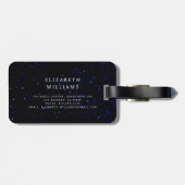 Minimalistisch Modern Monogram Elegant Bloempatroo Bagagelabel (Achterkant horizontaal)