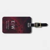 Minimalistisch Modern Monogram Elegant Bloempatroo Bagagelabel (Voorkant horizontaal)