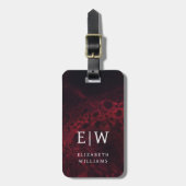 Minimalistisch Modern Monogram Elegant Bloempatroo Bagagelabel (Voorkant verticaal)