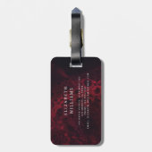 Minimalistisch Modern Monogram Elegant Bloempatroo Bagagelabel (Achterkant verticaal)