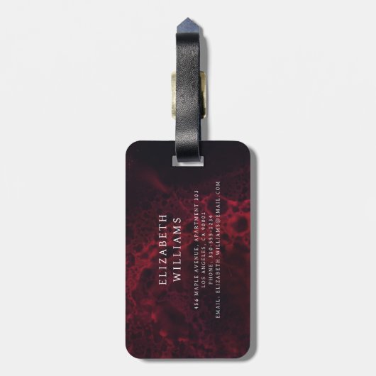 Minimalistisch Modern Monogram Elegant Bloempatroo Bagagelabel (Achterkant verticaal)