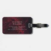 Minimalistisch Modern Monogram Elegant Bloempatroo Bagagelabel (Achterkant horizontaal)