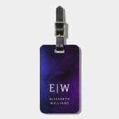 Minimalistisch Modern Monogram Elegant Bloempatroo Bagagelabel (Voorkant verticaal)