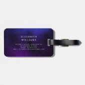 Minimalistisch Modern Monogram Elegant Bloempatroo Bagagelabel (Achterkant horizontaal)