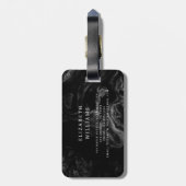 Minimalistisch Modern Monogram Elegant Bloempatroo Bagagelabel (Achterkant verticaal)