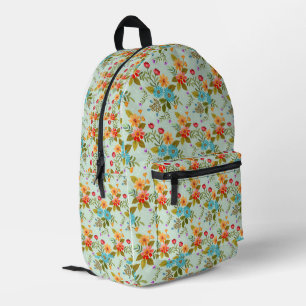 Minimalistisch Modern Monogram Elegant Bloempatroo Bedrukte Rugzak