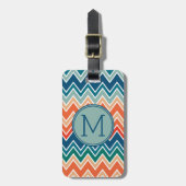 Minimalistisch Modern Monogram Elegant Chevron Pat Bagagelabel (Voorkant verticaal)