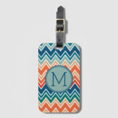 Minimalistisch Modern Monogram Elegant Chevron Pat Bagagelabel (Voorkant (verticaal))