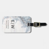 Minimalistisch modern monogram elegant patroon bagagelabel (Voorkant horizontaal)