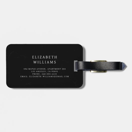 Minimalistisch modern monogram elegant patroon bagagelabel (Achterkant horizontaal)