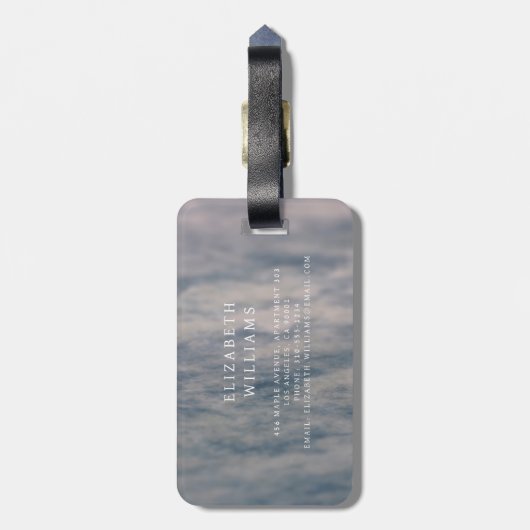 Minimalistisch modern monogram elegant patroon bagagelabel (Achterkant verticaal)