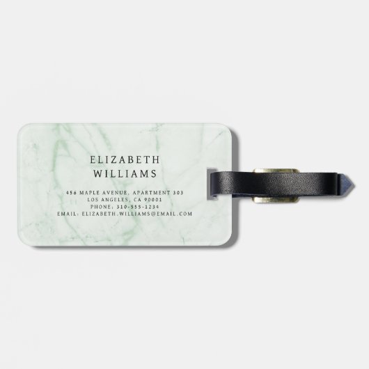 Minimalistisch modern monogram elegant patroon bagagelabel (Achterkant horizontaal)