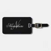 Minimalistisch modern monogram elegant patroon bagagelabel (Voorkant horizontaal)