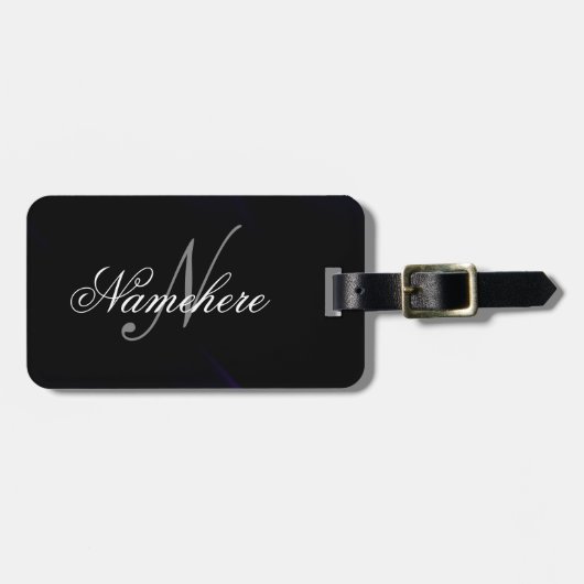 Minimalistisch modern monogram elegant patroon bagagelabel (Voorkant horizontaal)