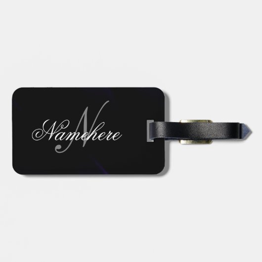 Minimalistisch modern monogram elegant patroon bagagelabel (Achterkant horizontaal)