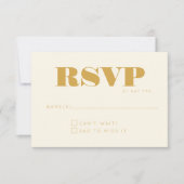 Minimalistisch modern monogram geel chic Wedding R RSVP Kaartje (Voorkant)