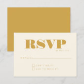 Minimalistisch modern monogram geel chic Wedding R RSVP Kaartje (Voorkant / Achterkant)