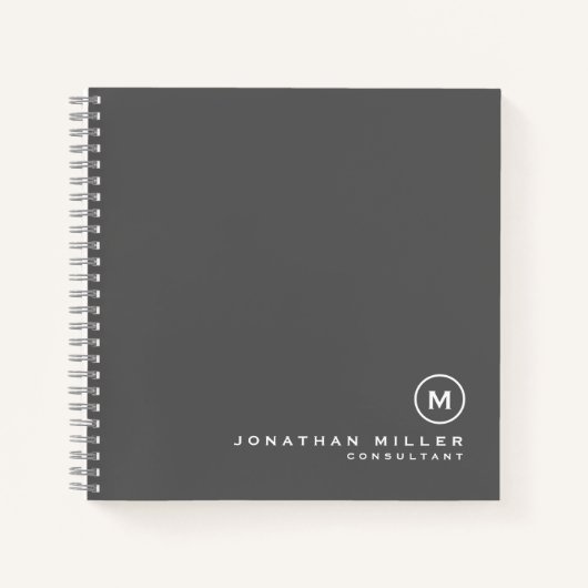 Minimalistisch modern Monogram Grafiekpapier Notitieboek (Voorkant)