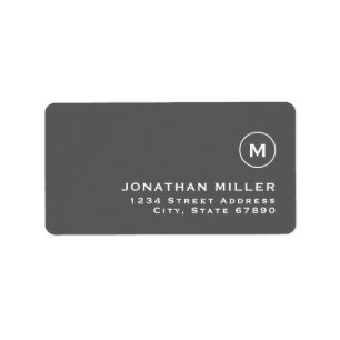 Minimalistisch modern monogram grijs retouradres etiket