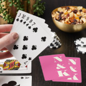 Minimalistisch Modern Monogram Heet Roze Bruiloft Pokerkaarten (Insitu)