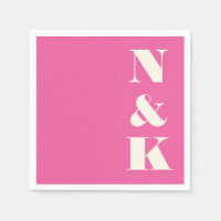 Minimalistisch Modern Monogram Heet Roze Bruiloft