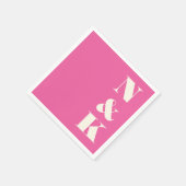 Minimalistisch Modern Monogram Heet Roze Bruiloft Servet (Hoek)