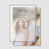 Minimalistisch Modern Monogram Huwelijk Clear Vellum Uitnodigingen (Offset (Koppel))