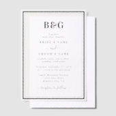 Minimalistisch Modern Monogram Huwelijk Clear Vellum Uitnodigingen (Offset)