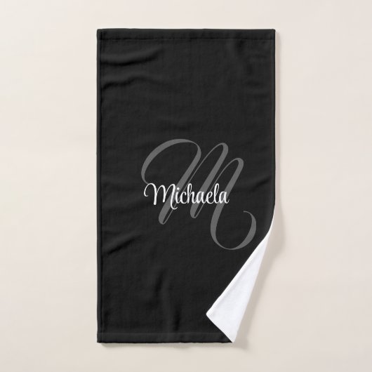Minimalistisch modern monogram initiaal bad handdoek (Handdoek)