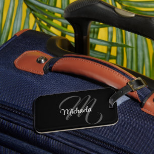 Minimalistisch modern monogram initiaal bagagelabel