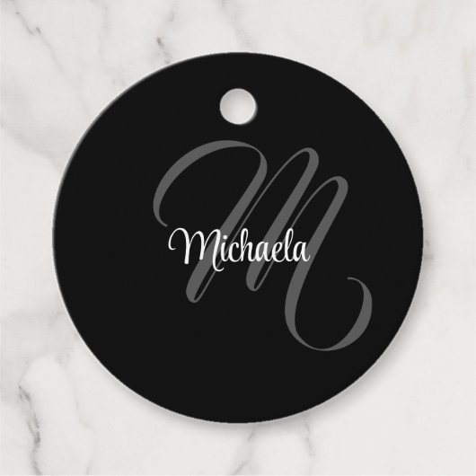 Minimalistisch modern monogram initiaal bedankjes labels (Voorkant)