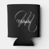 Minimalistisch modern monogram initiaal blikjeskoeler (Achterkant)