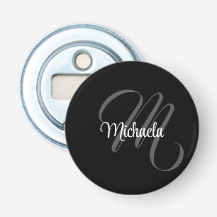 Minimalistisch modern monogram initiaal button flesopener