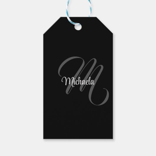 Minimalistisch modern monogram initiaal cadeaulabel (Voorkant)