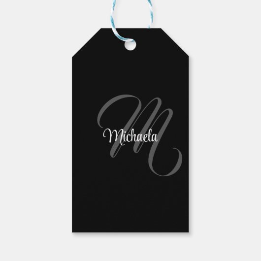 Minimalistisch modern monogram initiaal cadeaulabel (Achterkant)