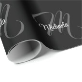 Minimalistisch modern monogram initiaal cadeaupapier (Rol Hoek)