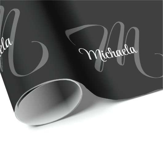 Minimalistisch modern monogram initiaal cadeaupapier (Rol Hoek)