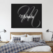 Minimalistisch modern monogram initiaal canvas afdruk (Insitu (Slaapkamer))