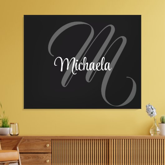 Minimalistisch modern monogram initiaal canvas afdruk (Insitu (Woonkamer))