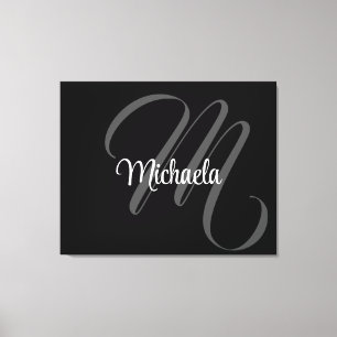 Minimalistisch modern monogram initiaal canvas afdruk