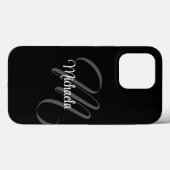 Minimalistisch modern monogram initiaal Case-Mate iPhone case (Achterkant (horizontaal))