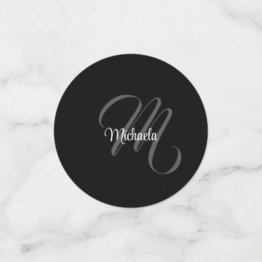 Minimalistisch modern monogram initiaal confetti (Kleine voorkant)