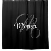 Minimalistisch modern monogram initiaal douchegordijn (Voorkant)