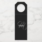 Minimalistisch modern monogram initiaal flessenhanger (Voorkant)