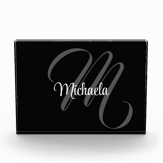 Minimalistisch modern monogram initiaal fotoblokken (Voorkant)