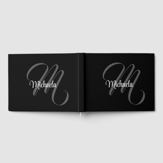 Minimalistisch modern monogram initiaal gastenboek (Volledig)