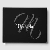Minimalistisch modern monogram initiaal gastenboek (Voorkant)