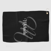 Minimalistisch modern monogram initiaal golfhanddoek (Horizontaal)